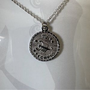 Sterling Silver Zodiac Pendant Necklace 16"-18" Astrology Necklace (Scorpio)